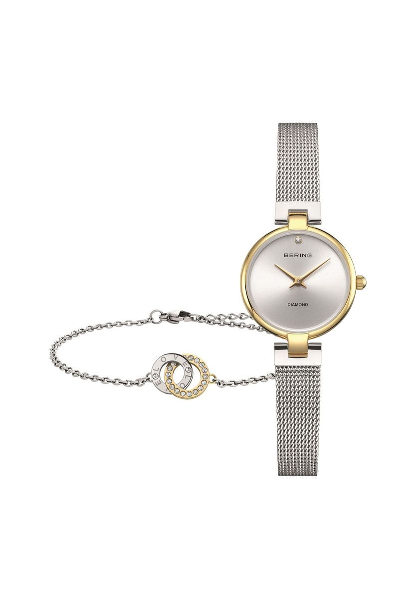 Elegantes Bicolor Damenuhren-Set