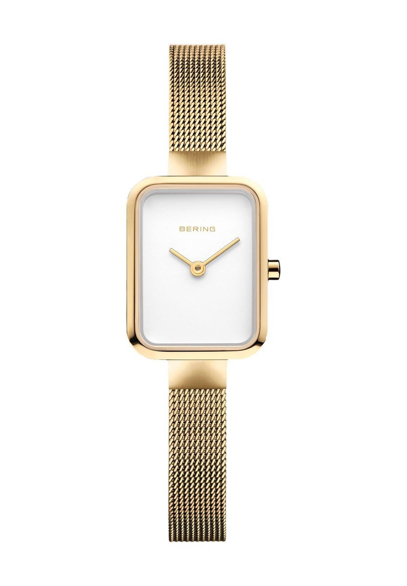 Elegante Uhr mit goldenem, quadratischem Zifferblatt