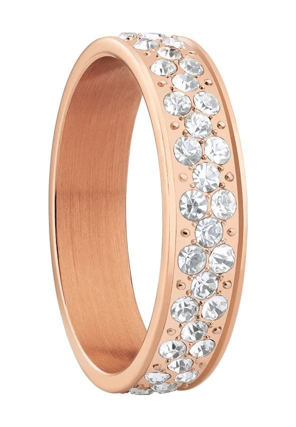 Edelstahlring mit Kristallakzenten