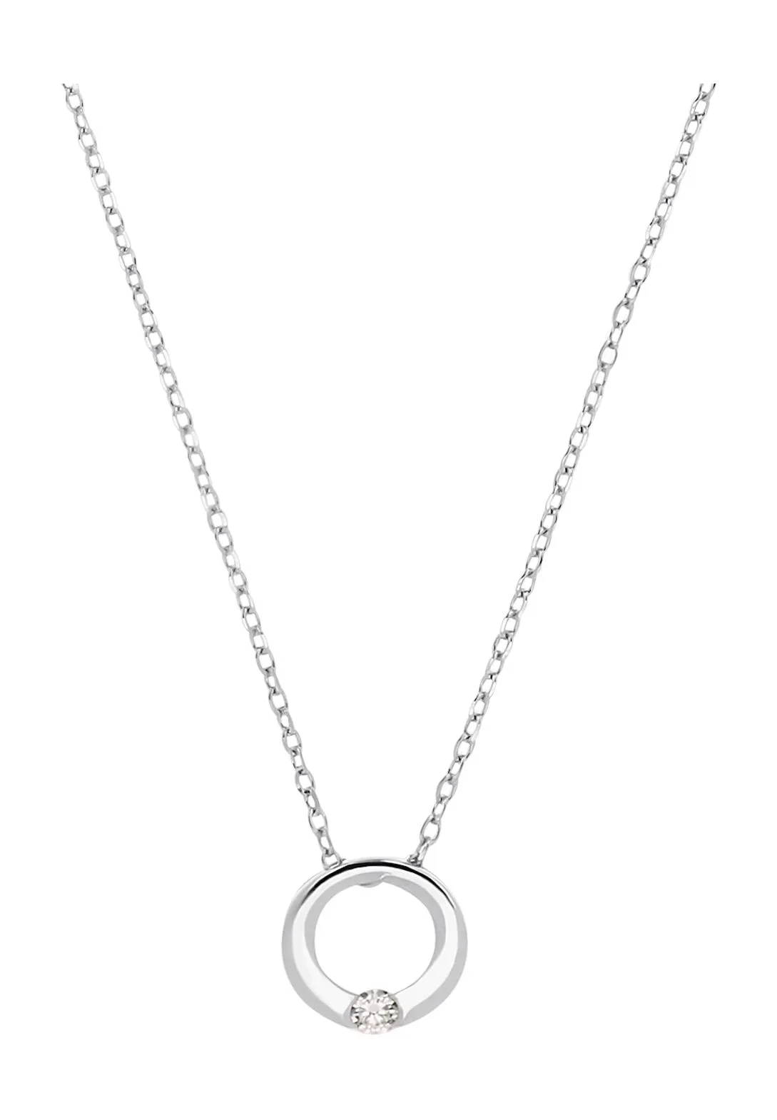 Minimalistische Silberhalskette mit Ringanhänger