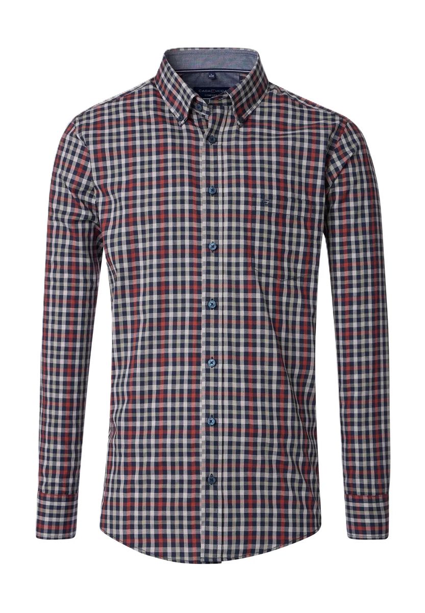 Gingham-Karo Hemd mit Button-Down-Kragen
