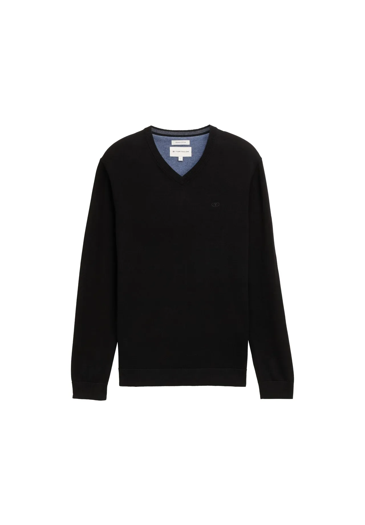 Klassischer V-Ausschnitt Baumwollpullover