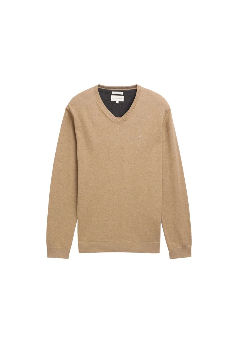 Klassischer Strickpullover mit V-Ausschnitt