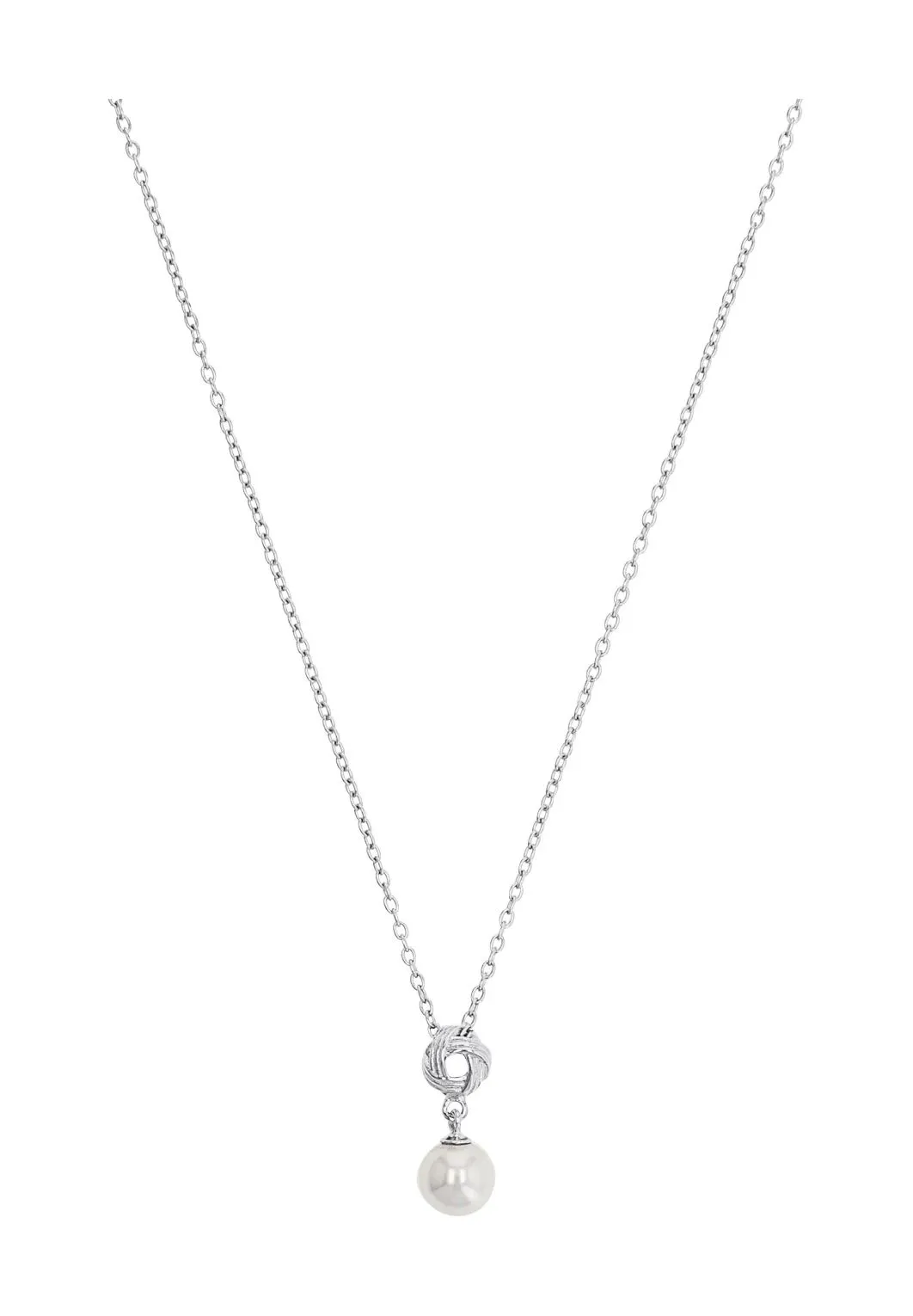 Elegante Perlenkette mit Knoten-Anhänger