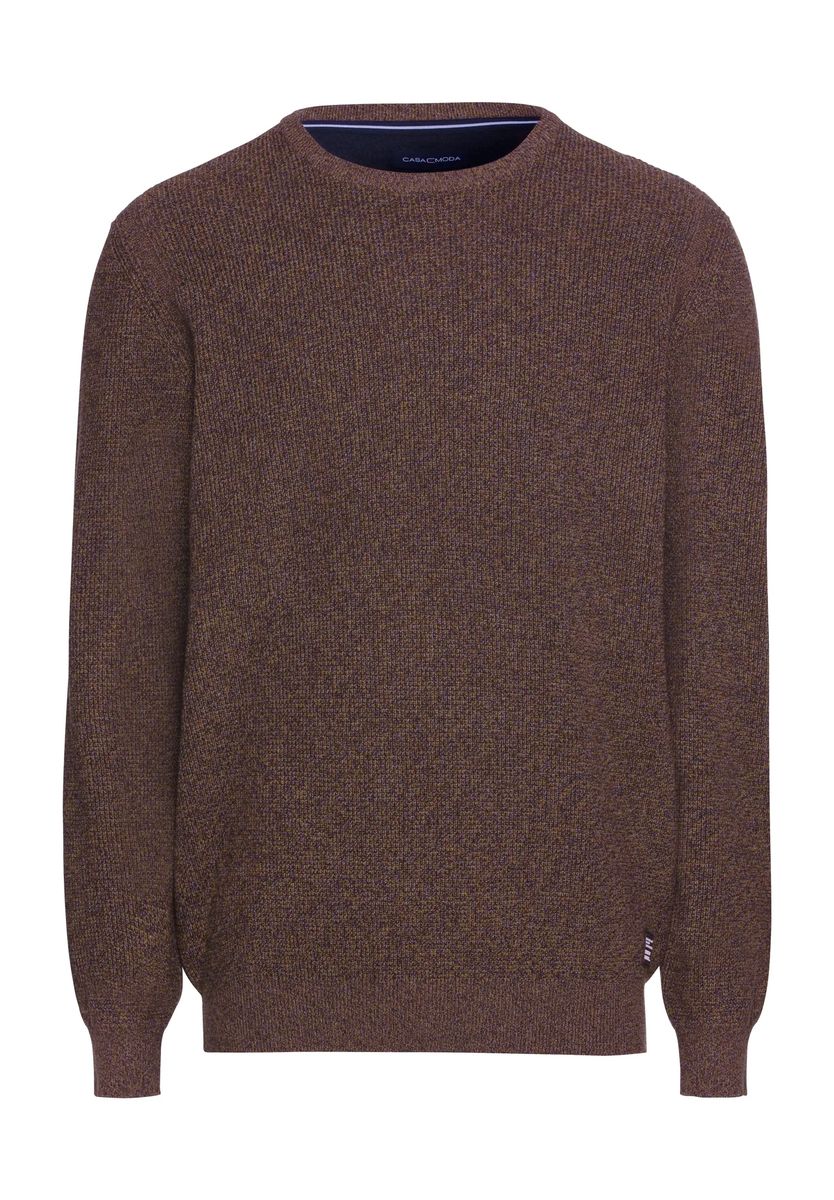 Klassischer Melange-Pullover mit Rundhalsausschnitt