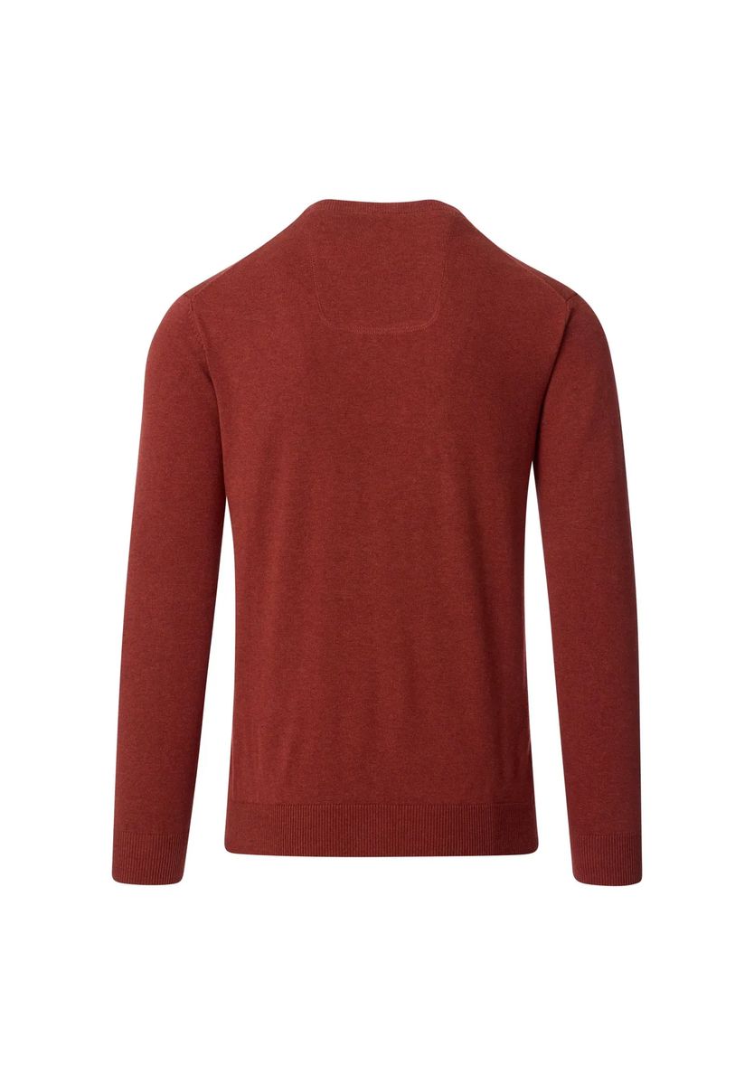V-Ausschnitt Feinstrick-Baumwollpullover