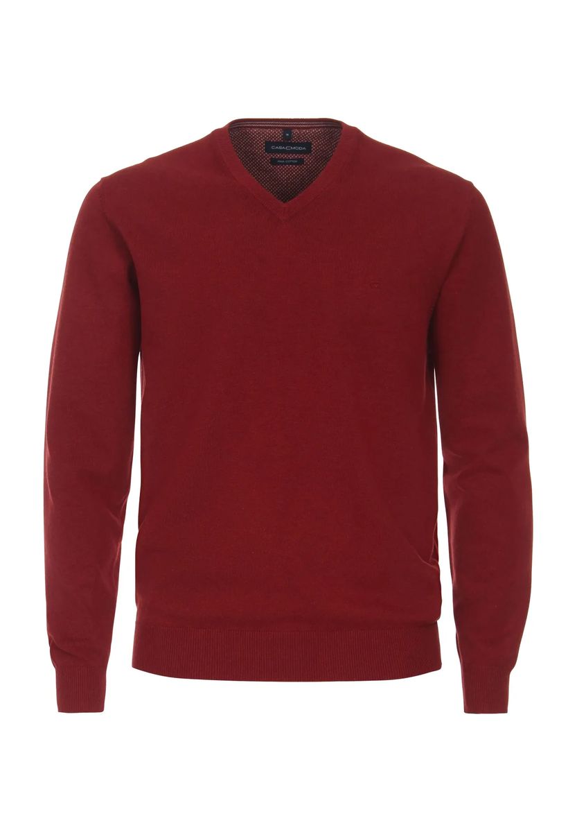 V-Ausschnitt-Pullover aus feiner Pima-Baumwolle