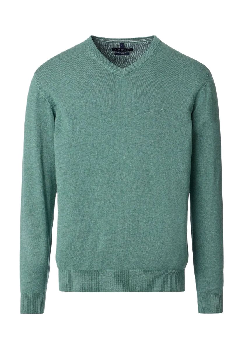 Klassischer V-Ausschnitt Pima-Baumwollpullover