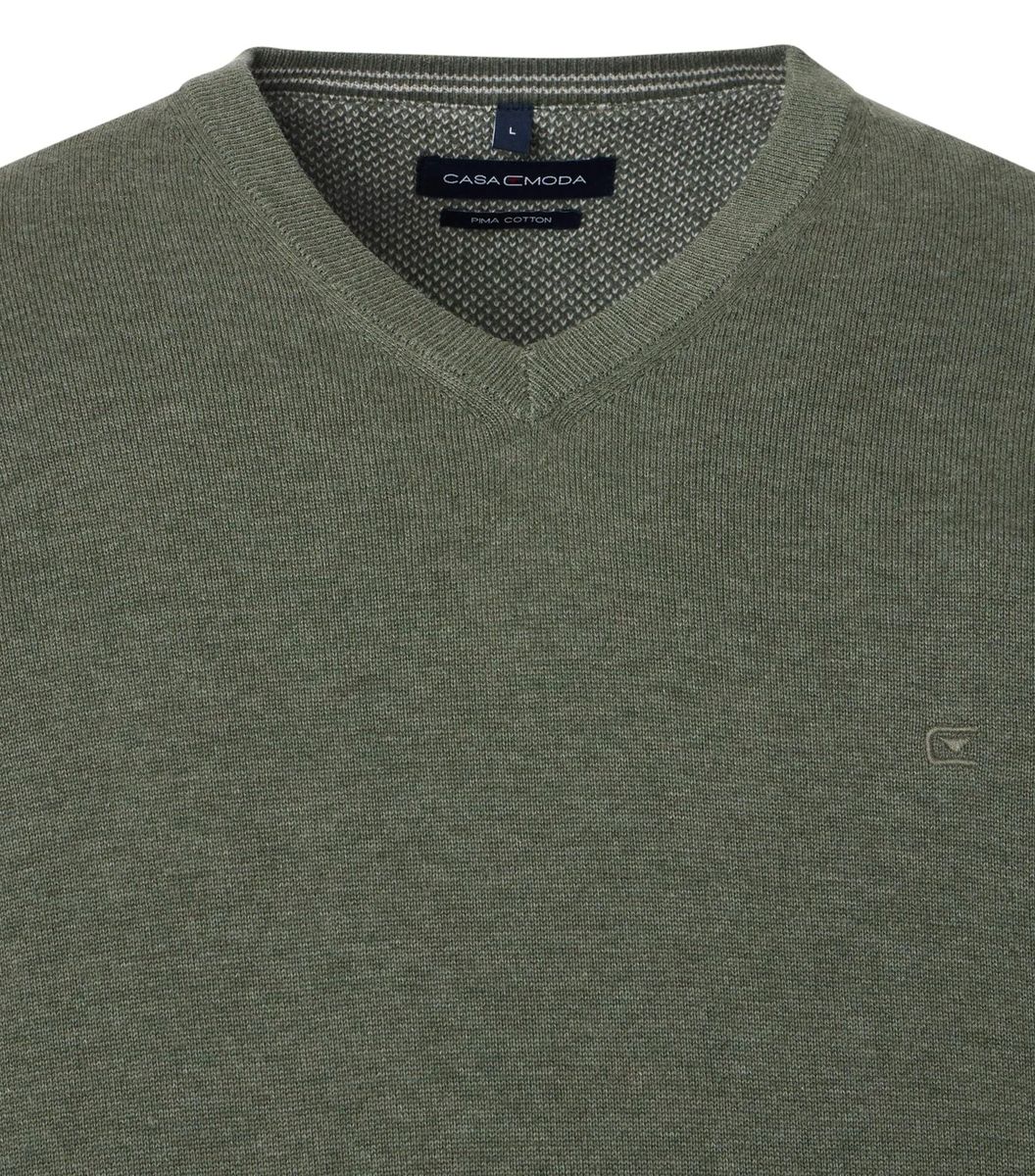 Weicher V-Ausschnitt-Pullover aus Pima-Baumwolle