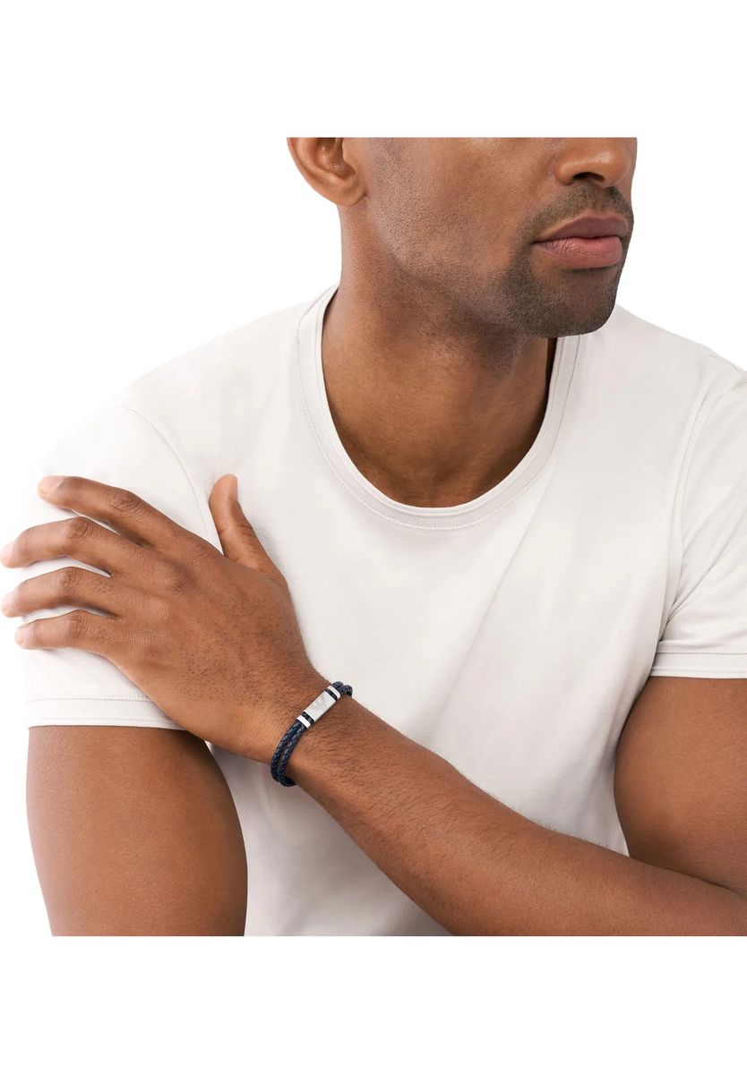 Zweireihiges geflochtenes Lederarmband