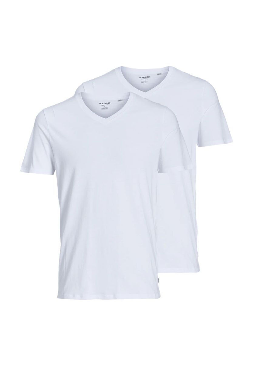 Klassische weiße V-Ausschnitt T-Shirts