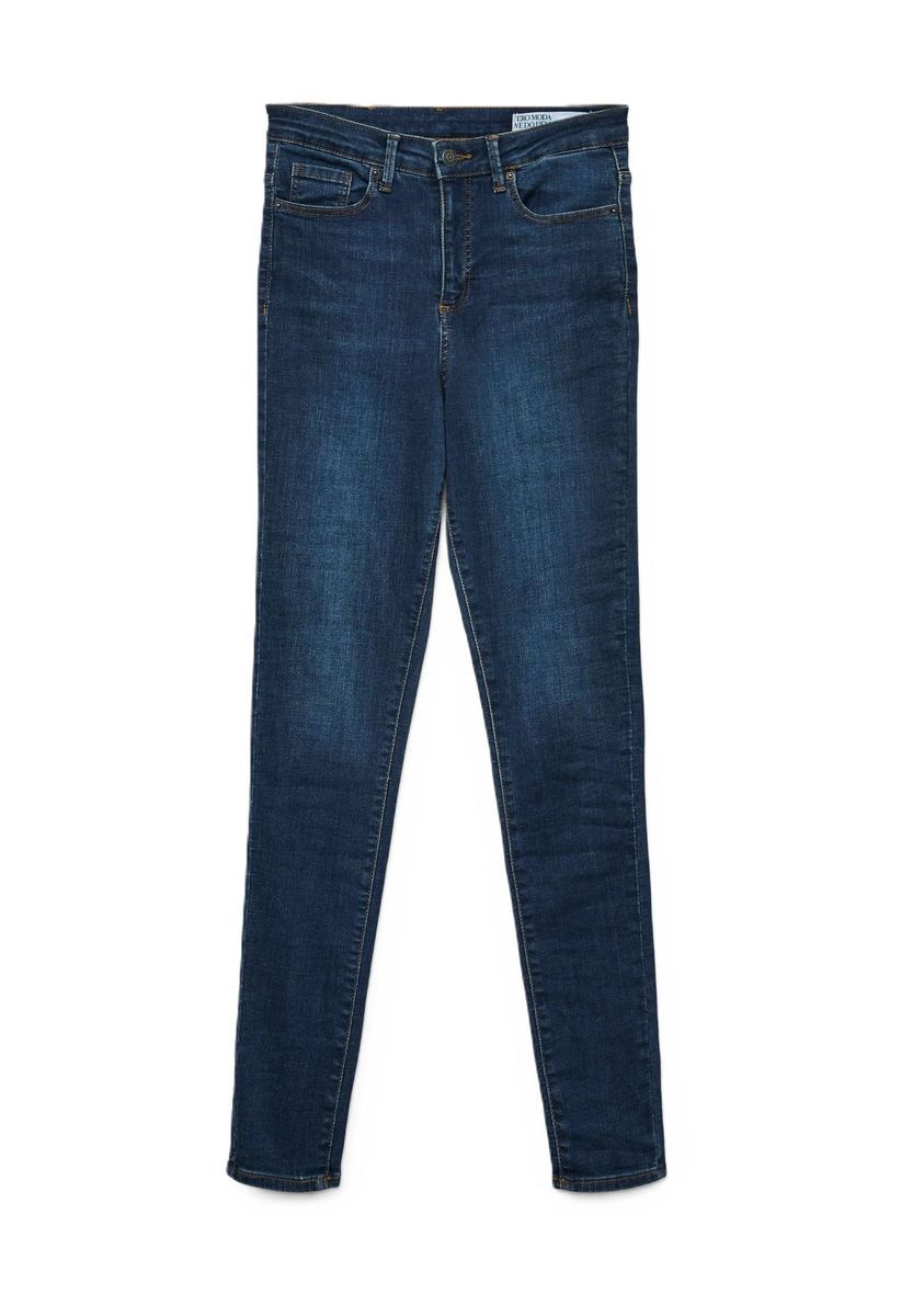 Dunkelwaschung High-Waist Skinny Jeans