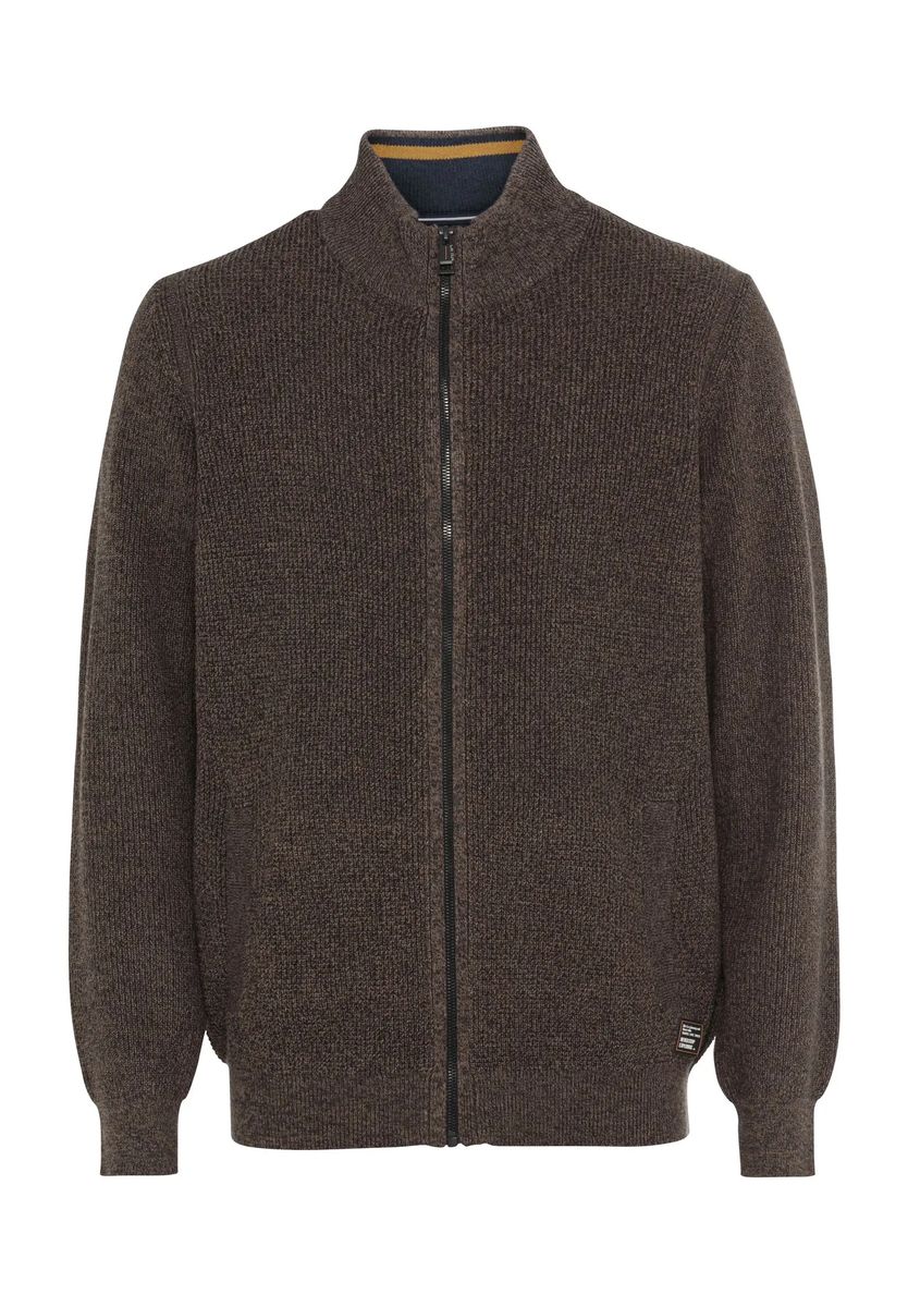 Klassische melierte Strickjacke mit Reißverschluss