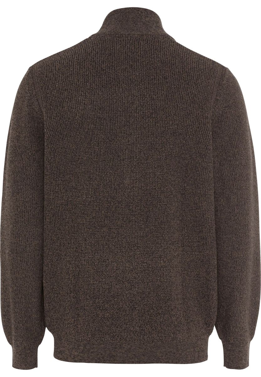 Klassische melierte Strickjacke mit Reißverschluss