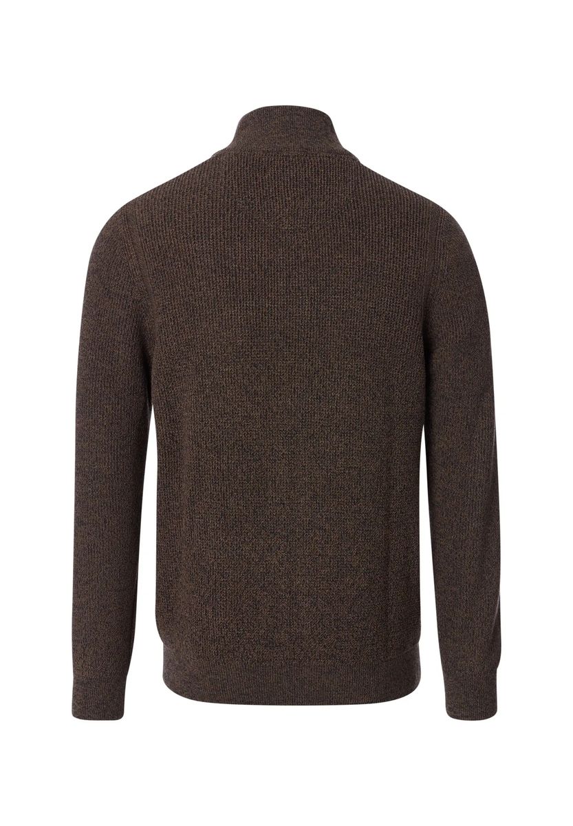 Klassische melierte Strickjacke mit Reißverschluss