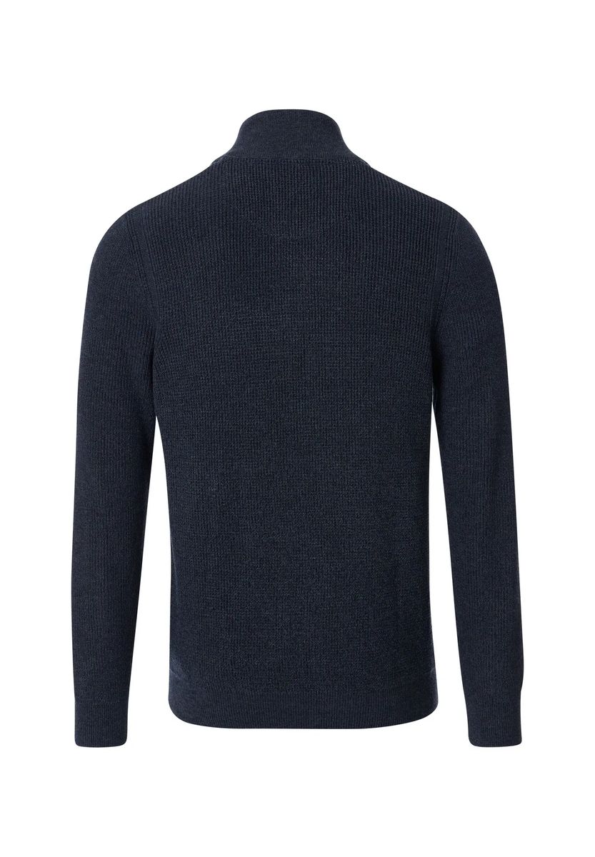 Melierte Strickjacke mit Stehkragen
