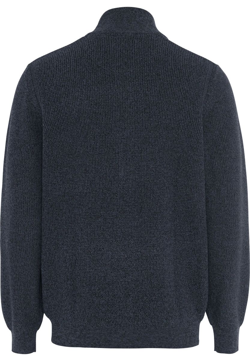 Melierte Strickjacke mit Stehkragen