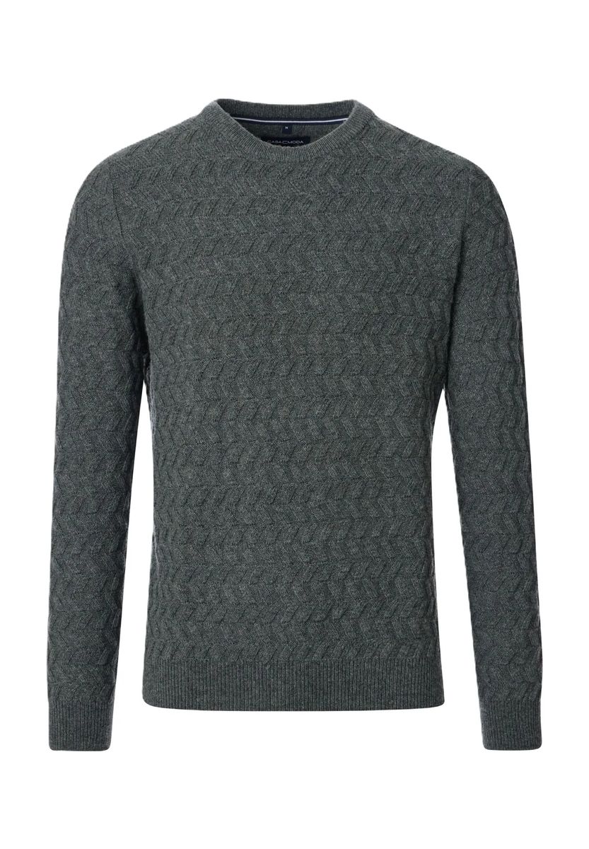 Strukturierter Rundhals-Strickpullover