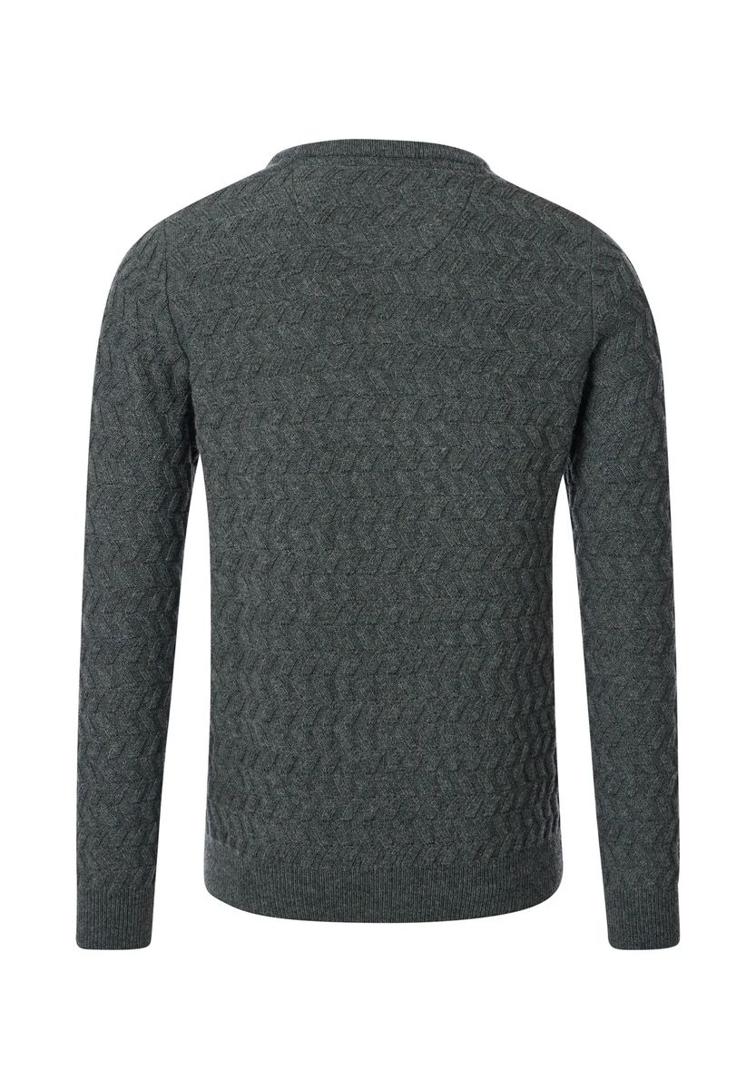 Strukturierter Rundhals-Strickpullover