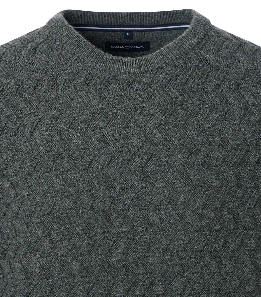 Strukturierter Rundhals-Strickpullover