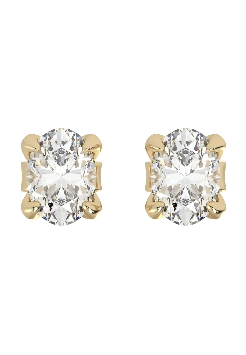 Ovale Lab-Diamant Ohrstecker
