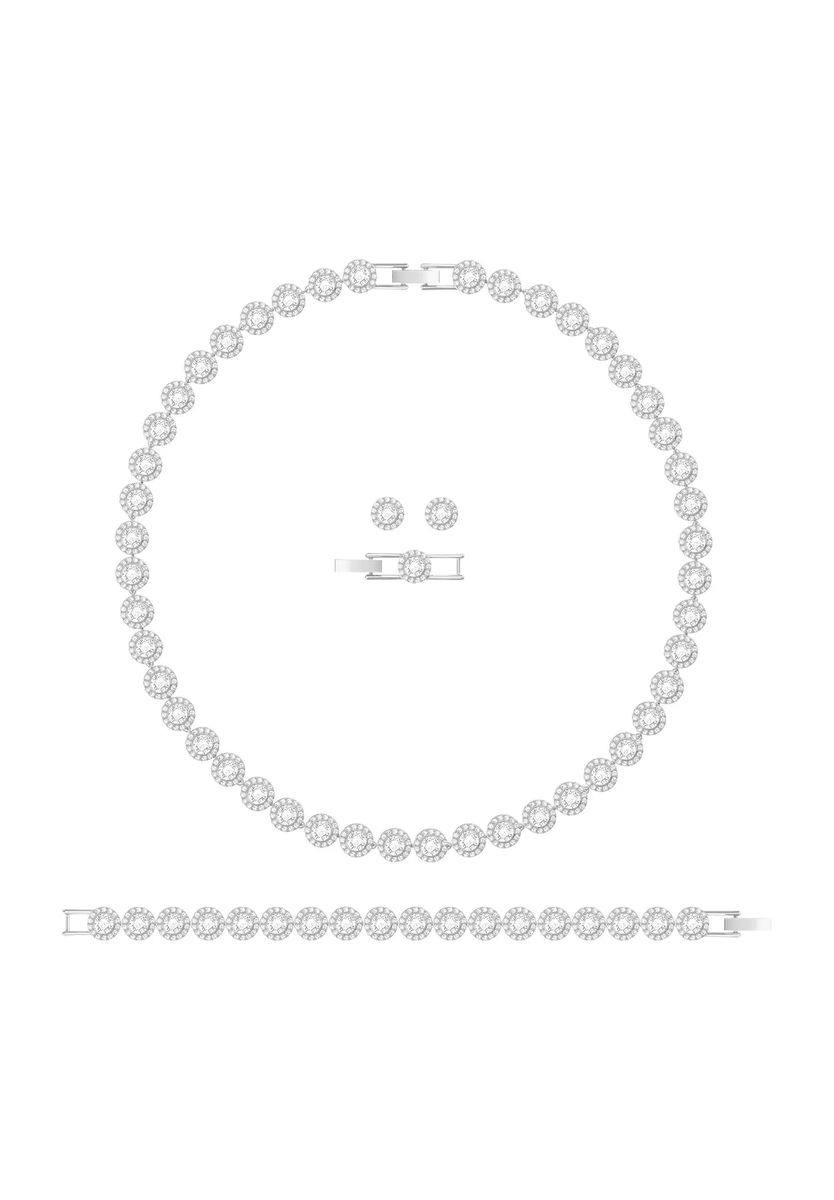 Elegantes Kristall-Halo Schmuck-Set