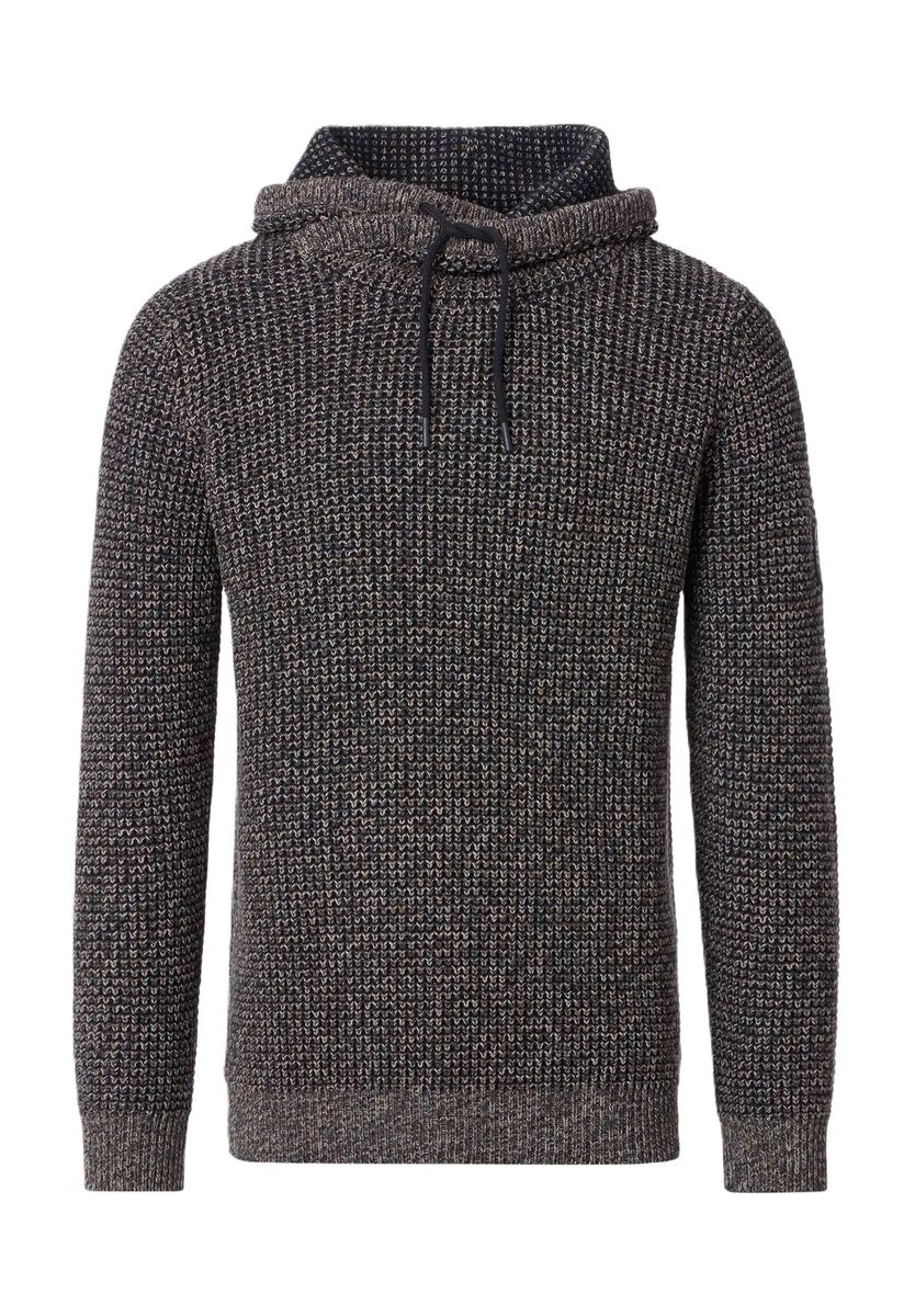 Strukturstrick-Pullover mit Wickelkragen