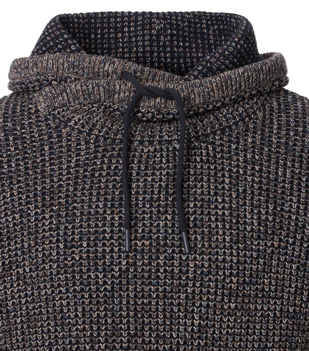 Strukturstrick-Pullover mit Wickelkragen