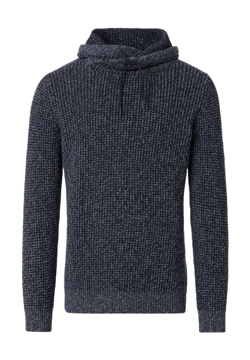 Strukturstrickpullover mit Wickelkragen