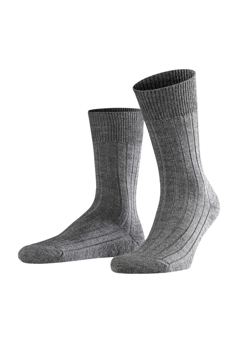 Gerippte Merinowollsocken mit Plüschsohle