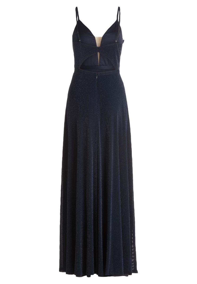 Schimmerndes Abendkleid mit V-Ausschnitt