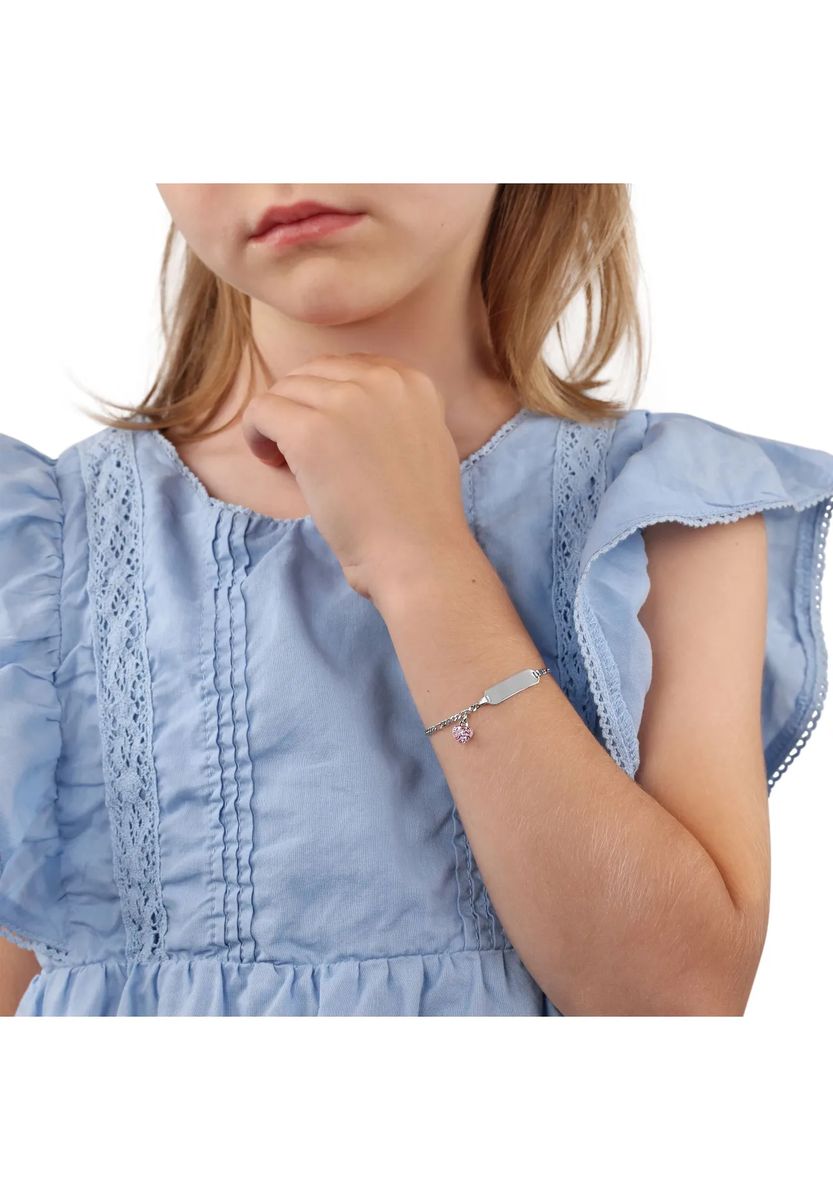 Gravierbares Ident-Armband mit Herz-Anhänger