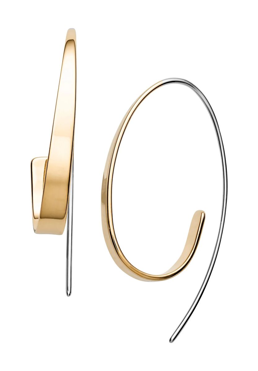 Elegante Bicolor Skulpturale Ohrhaken