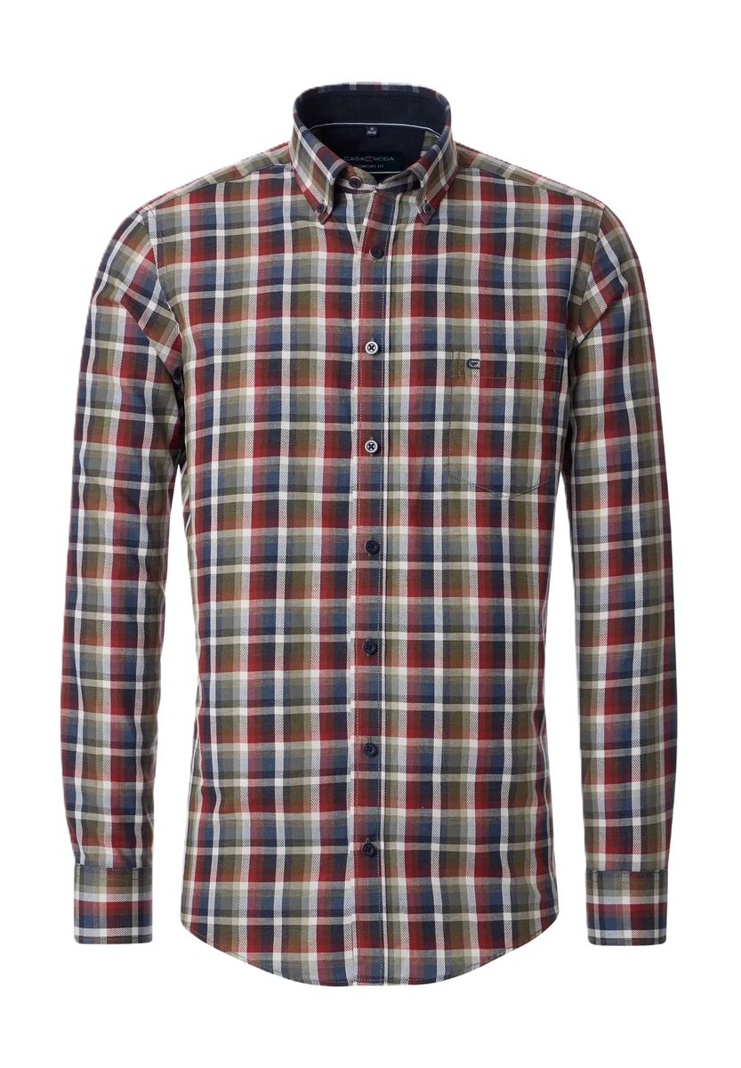 Kariertes Button-Down-Baumwollhemd