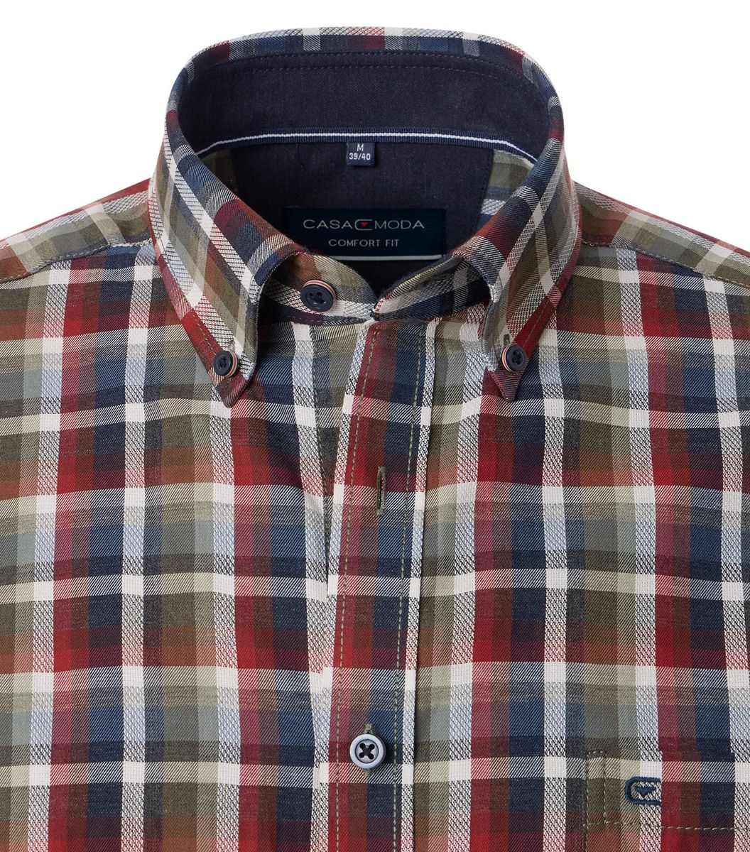 Kariertes Button-Down-Baumwollhemd