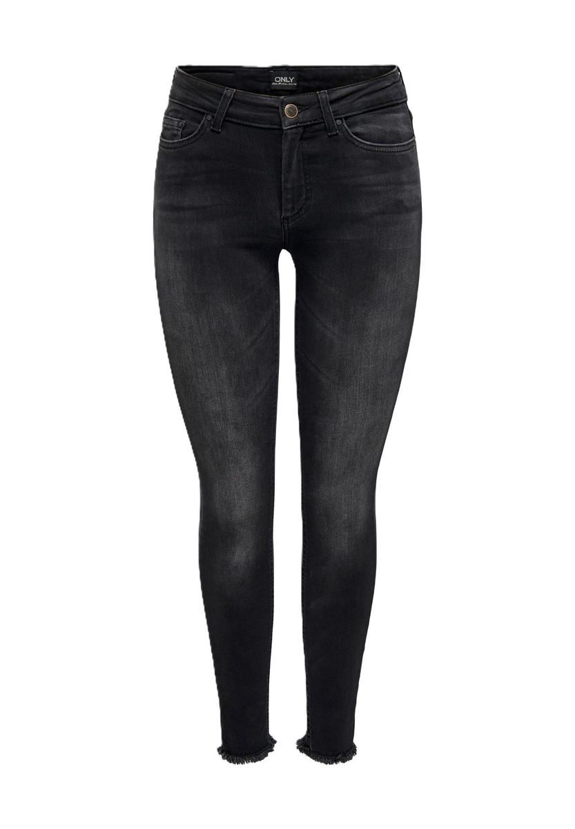 Knöchellange Skinny Jeans mit Fransen