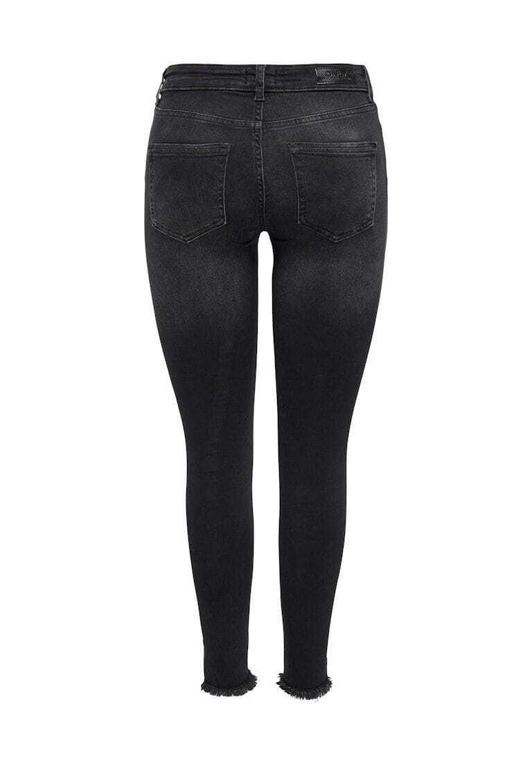 Knöchellange Skinny Jeans mit Fransen