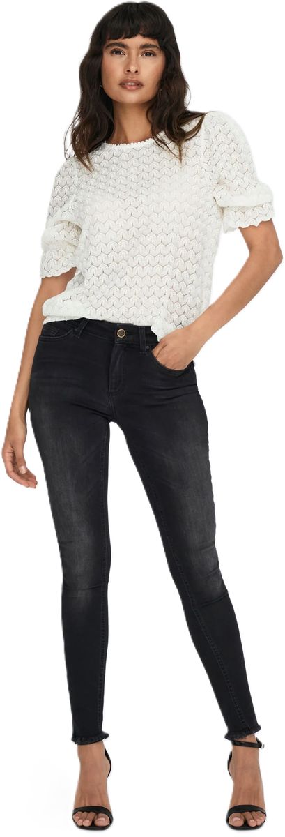 Knöchellange Skinny Jeans mit Fransen