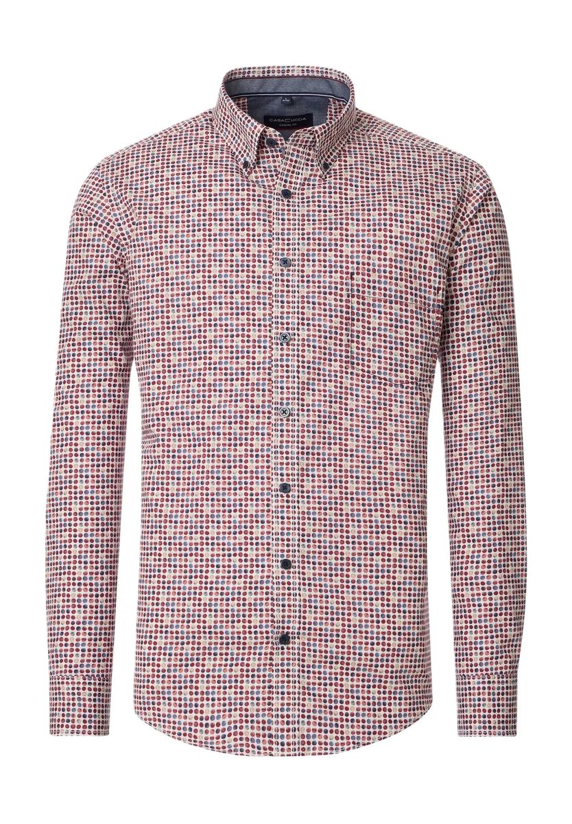 Gemustertes Button-Down-Hemd aus Baumwolle