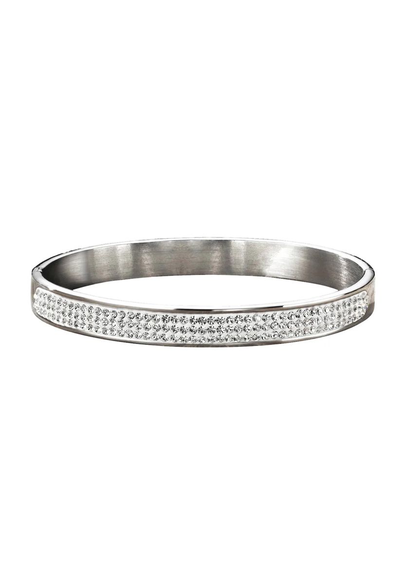 Eleganter Armreif mit Kristallbesatz aus Edelstahl