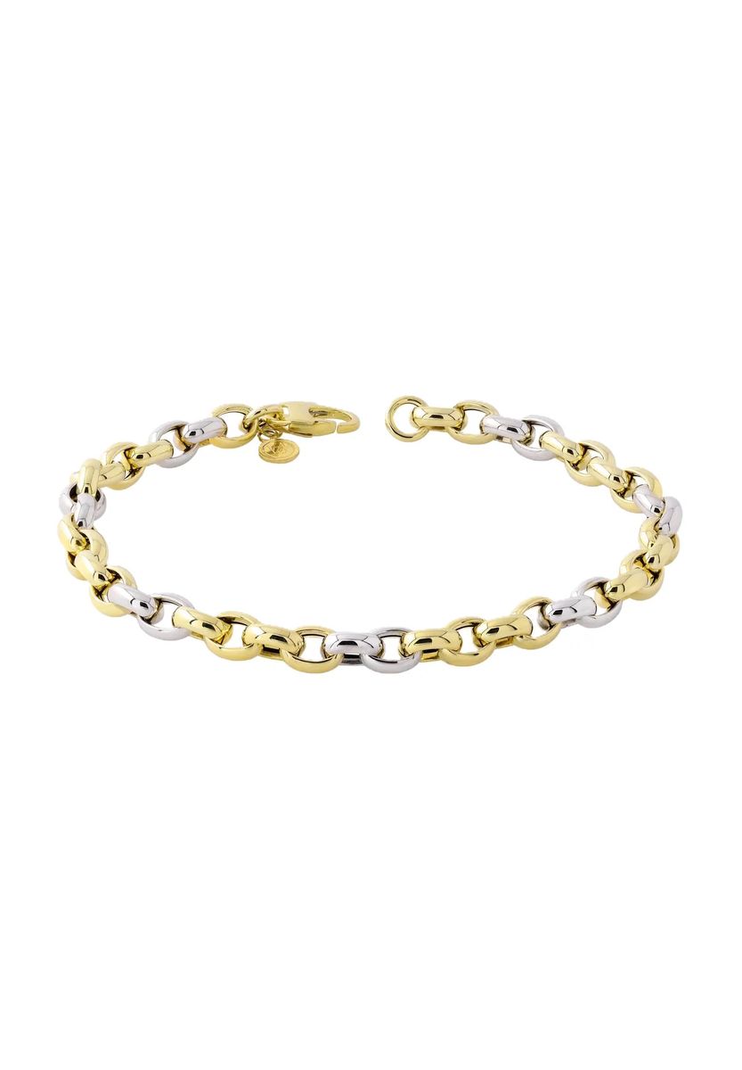 Elegantes bicolores Gliederkettenarmband aus Gold