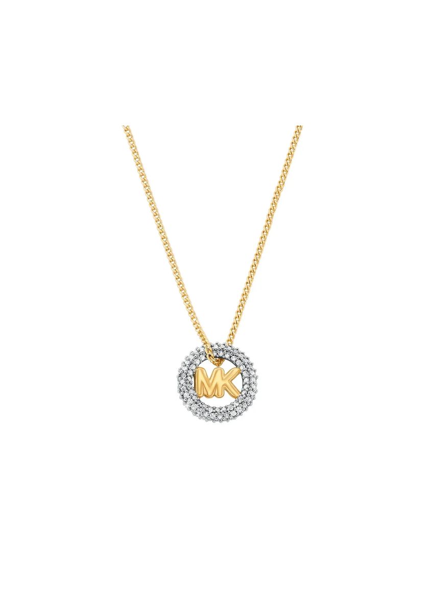 Logo-Anhänger mit Pavé-Halo-Halskette