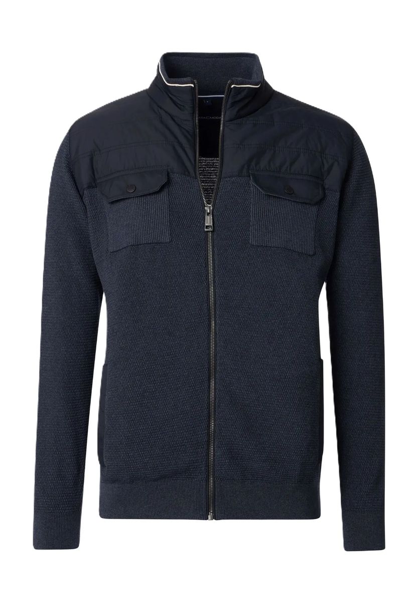 Hybrid-Strickjacke mit gesteppter Vorderseite