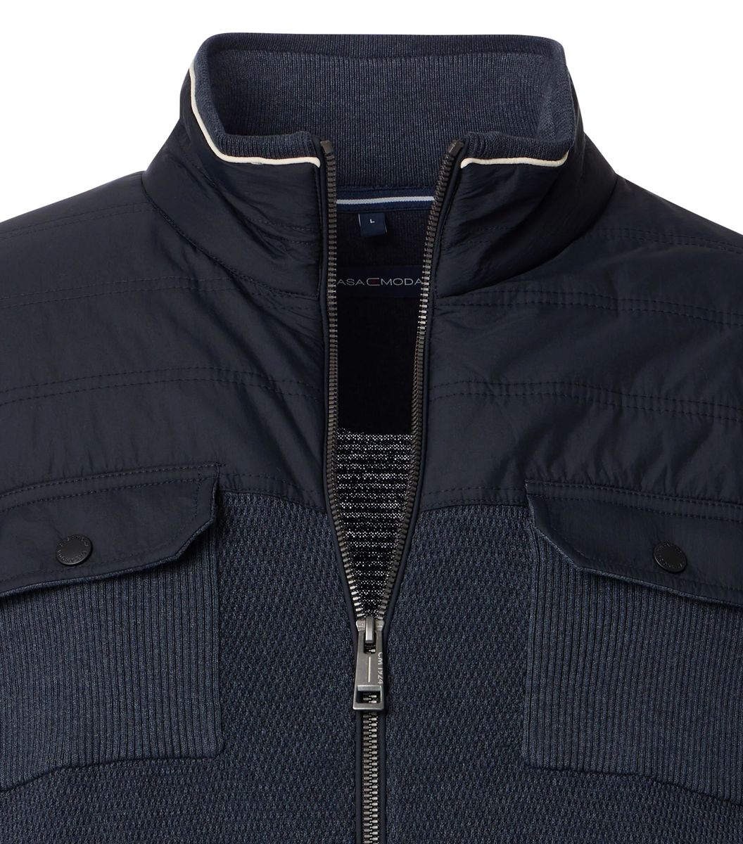 Hybrid-Strickjacke mit gesteppter Vorderseite