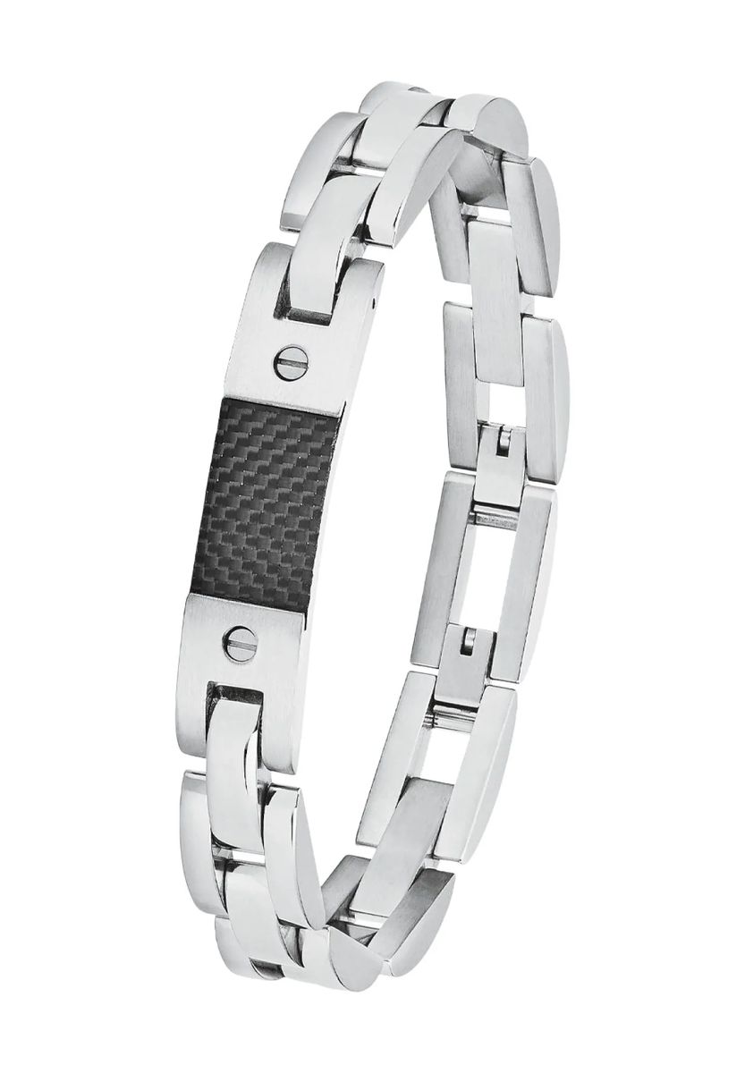 Gliederarmband mit Carbon-Inlay
