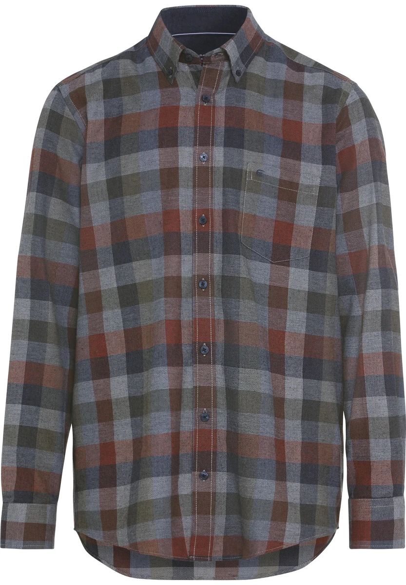 Plaid-Baumwollhemd in Comfort-Fit
