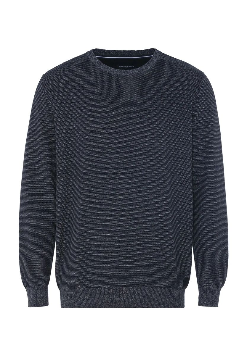 Strukturstrick-Pullover mit Rundhalsausschnitt