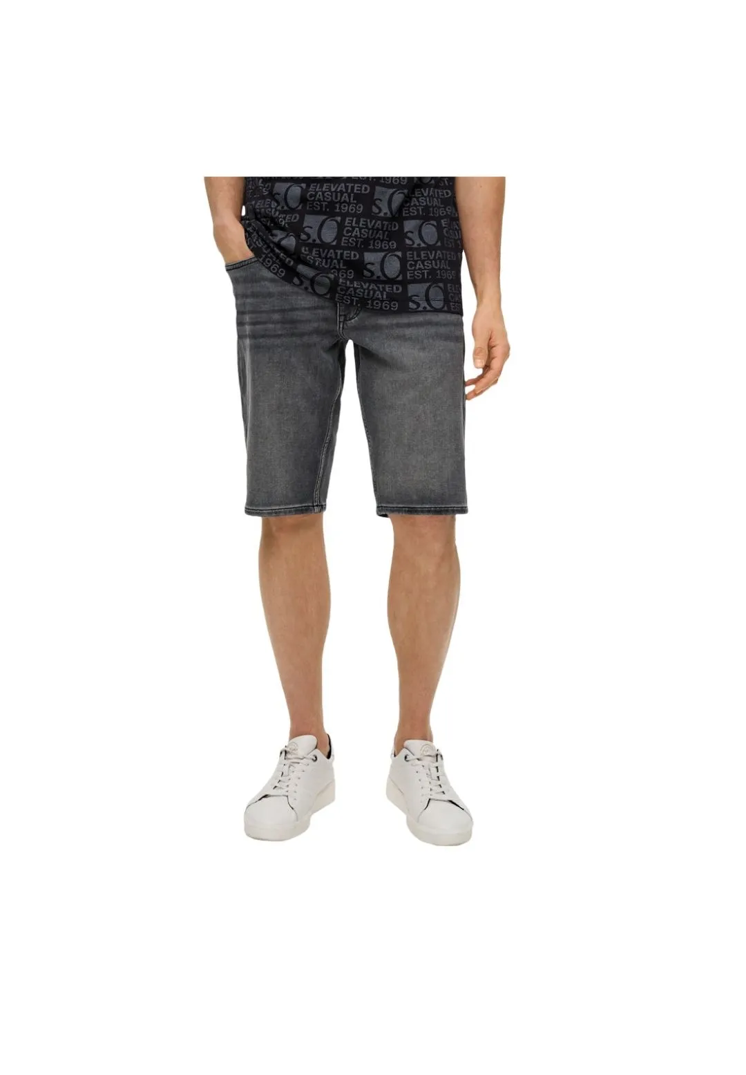 Klassische Jeans-Bermudas mit geradem Bein