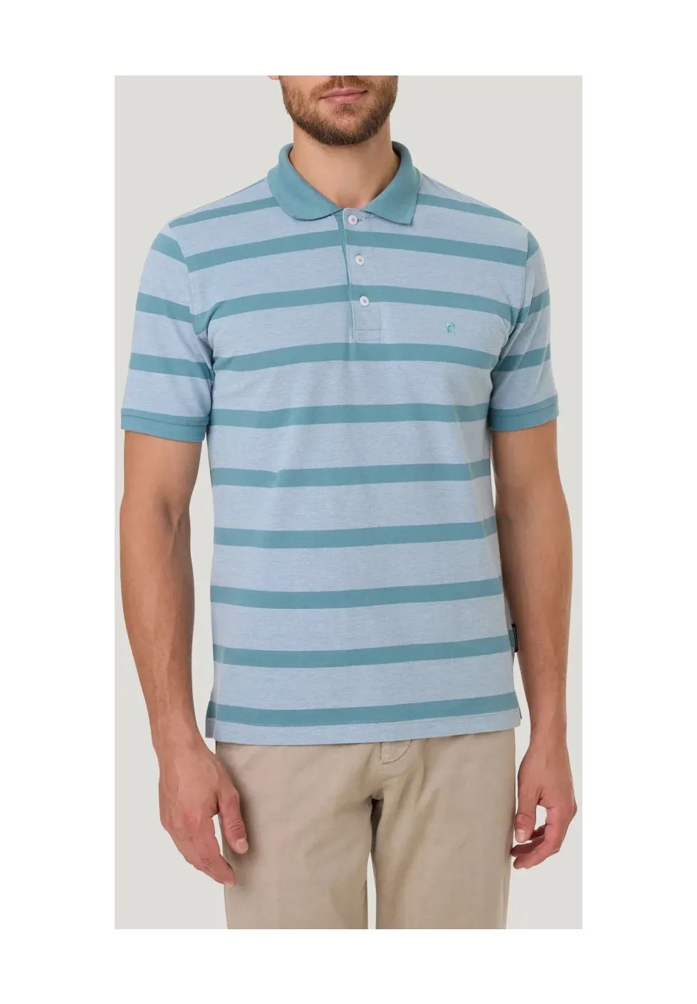 Gestreiftes Kurzarm-Poloshirt aus Baumwolle