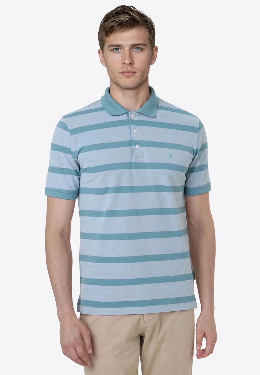 Gestreiftes Kurzarm-Poloshirt aus Baumwolle